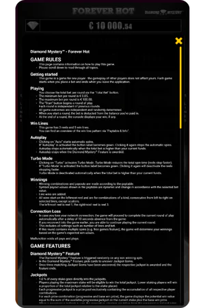 All the rules of the Diamond Mystery slot