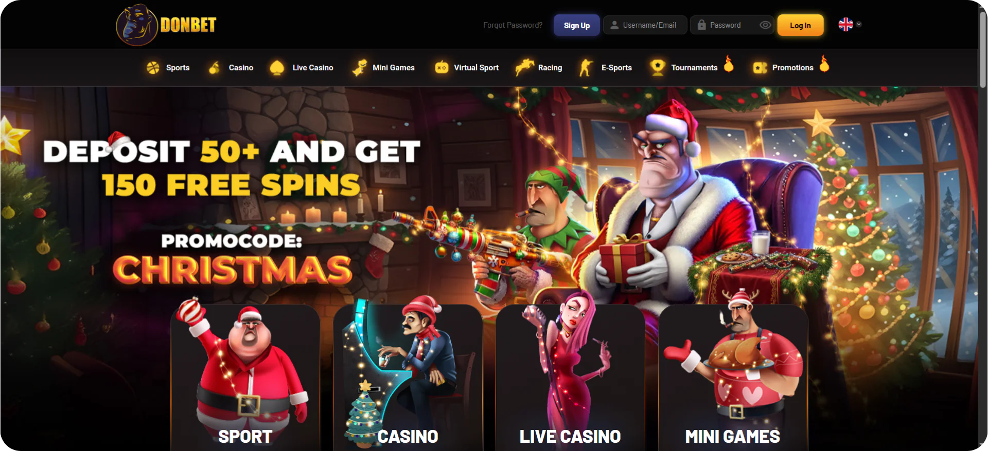 DonBet casino main page featuring diamond slot games