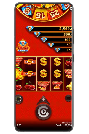 Game process 9 Blazing Diamonds slot