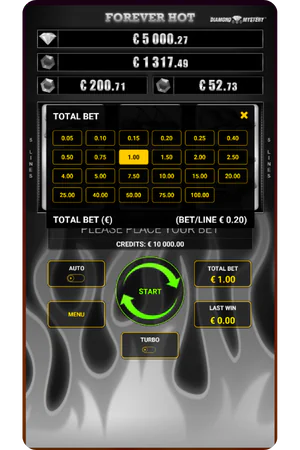 Diamond Mystery slot bet increase window