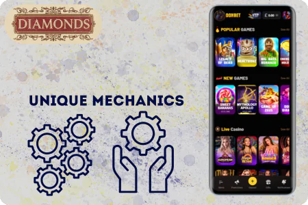 Unique mechanics in diamond slots