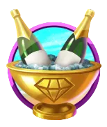Champagne bucket top-paying symbol awarding £30 for five of a kind across an active payline
