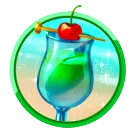 Cocktail glass mid-range symbol offering £12.50 for a five-of-a-kind combination on the reels